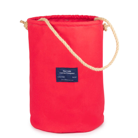Cobb Canvas bucket in red with rope handle