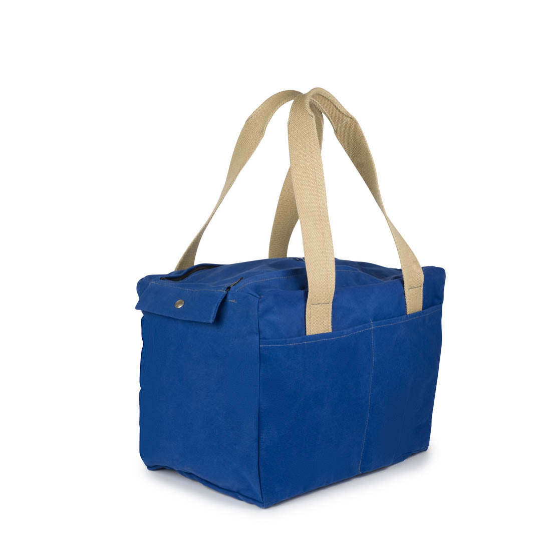 Cobb Canvas Cabin Bag in blue, with four outer pockets and strong webbing handles. Ideal as a weekend bag or travel bag.