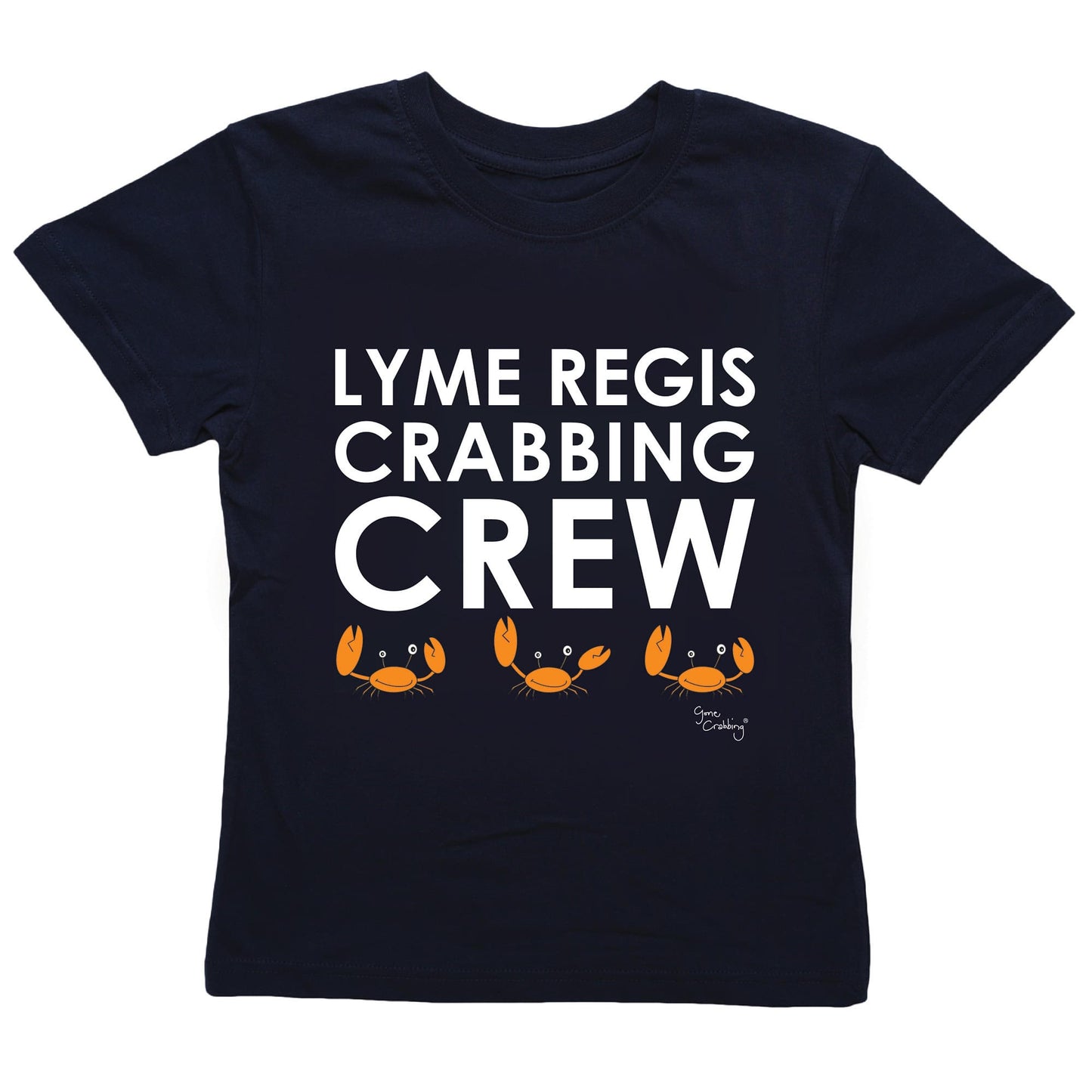 Gone Crabbing T-Shirt - "Lyme Regis Crabbing Crew" (navy)