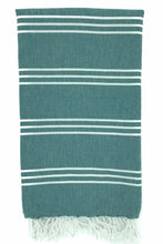 Load image into Gallery viewer, Traditional 100% cotton turkish Hamam towel in Teal green.
