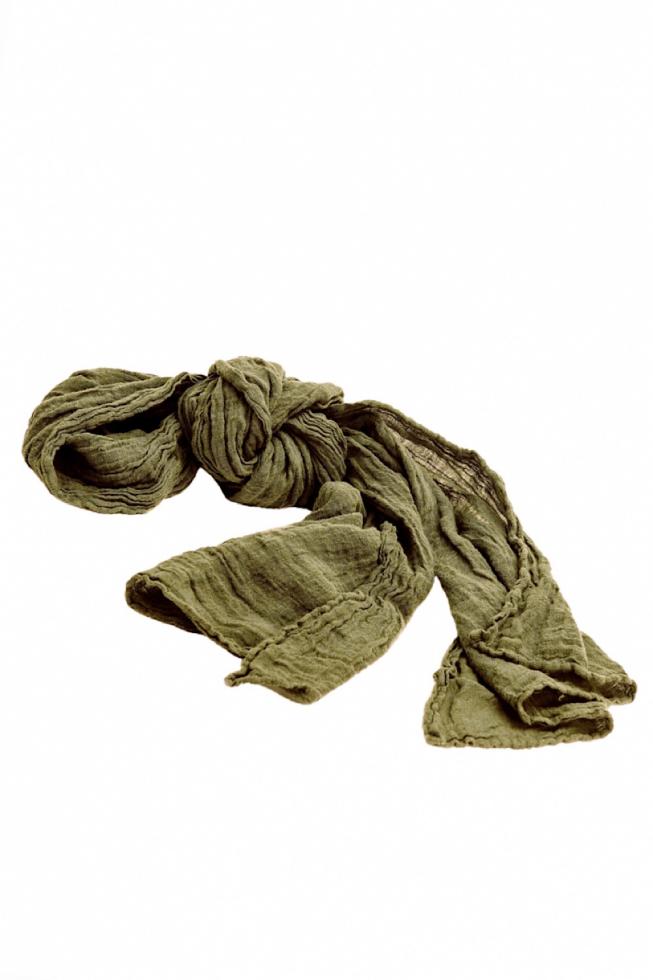 Hemp scarf in khaki green