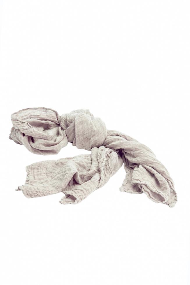 Hemp scarf in a creamy off-white colour.