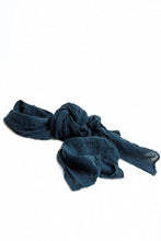 Load image into Gallery viewer, Beautiful deep sea blue hemp scarf.
