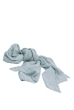 Load image into Gallery viewer, Hemp scarf in a very pale ice blue colour.
