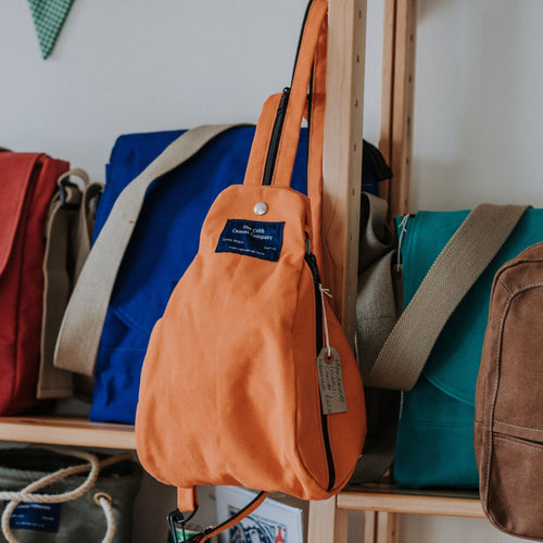 Cobb Canvas Haversack bag in orange