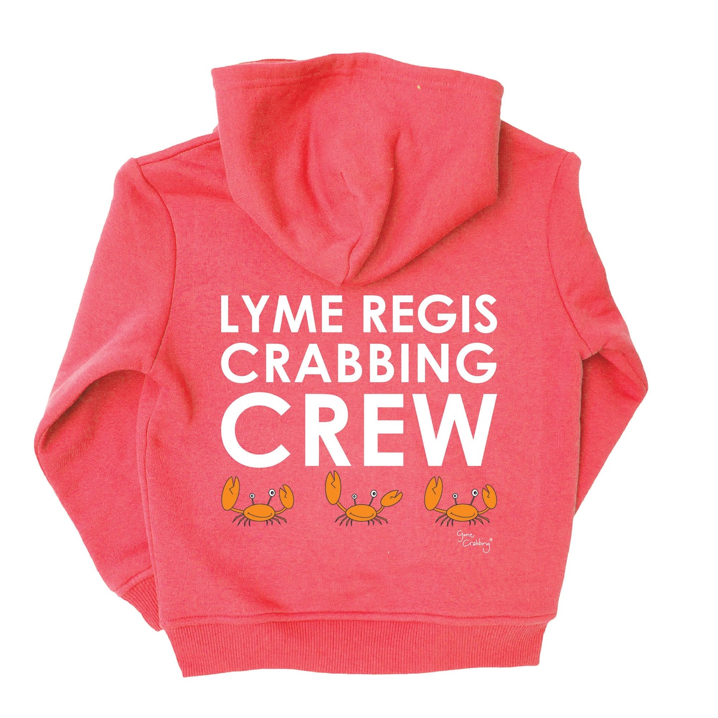 Gone Crabbing Hoodie - "Lyme Regis Crabbing Crew" (Lollipop Pink)