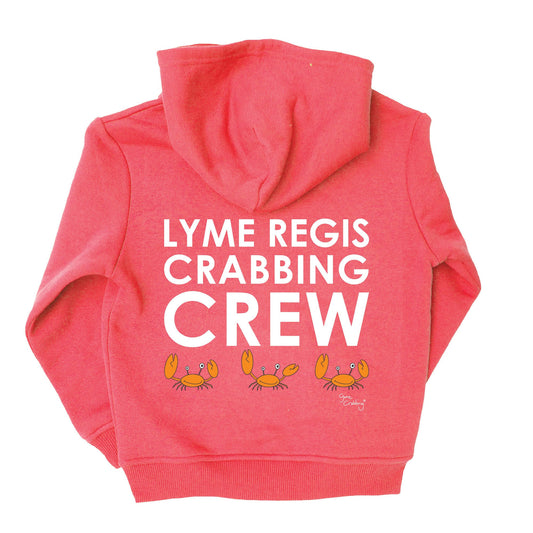 Gone Crabbing Hoodie - "Lyme Regis Crabbing Crew" (Lollipop Pink)