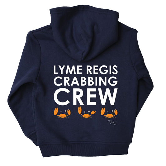 Gone Crabbing Hoodie - "Lyme Regis Crabbing Crew" (navy)