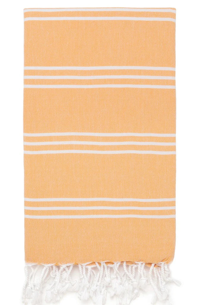 Traditional 100% cotton turkish Hamam towel in apricot.